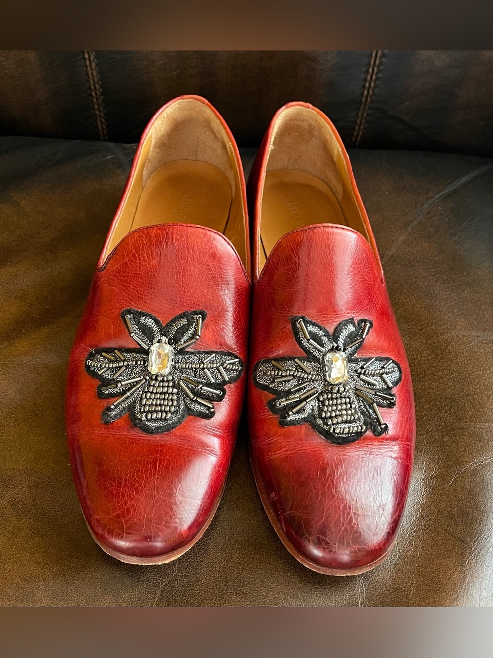 Melvin & Hamilton Women’s Scarlet Red Leather Slip-On Loafers